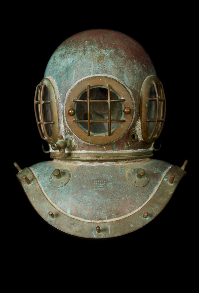 One of the diving helmets from the Langley Collection