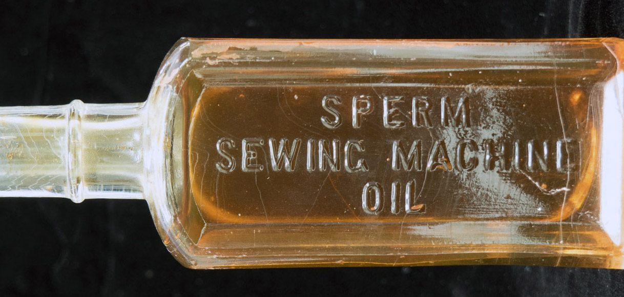A sperm sewing machine oil bottle from Aarhus