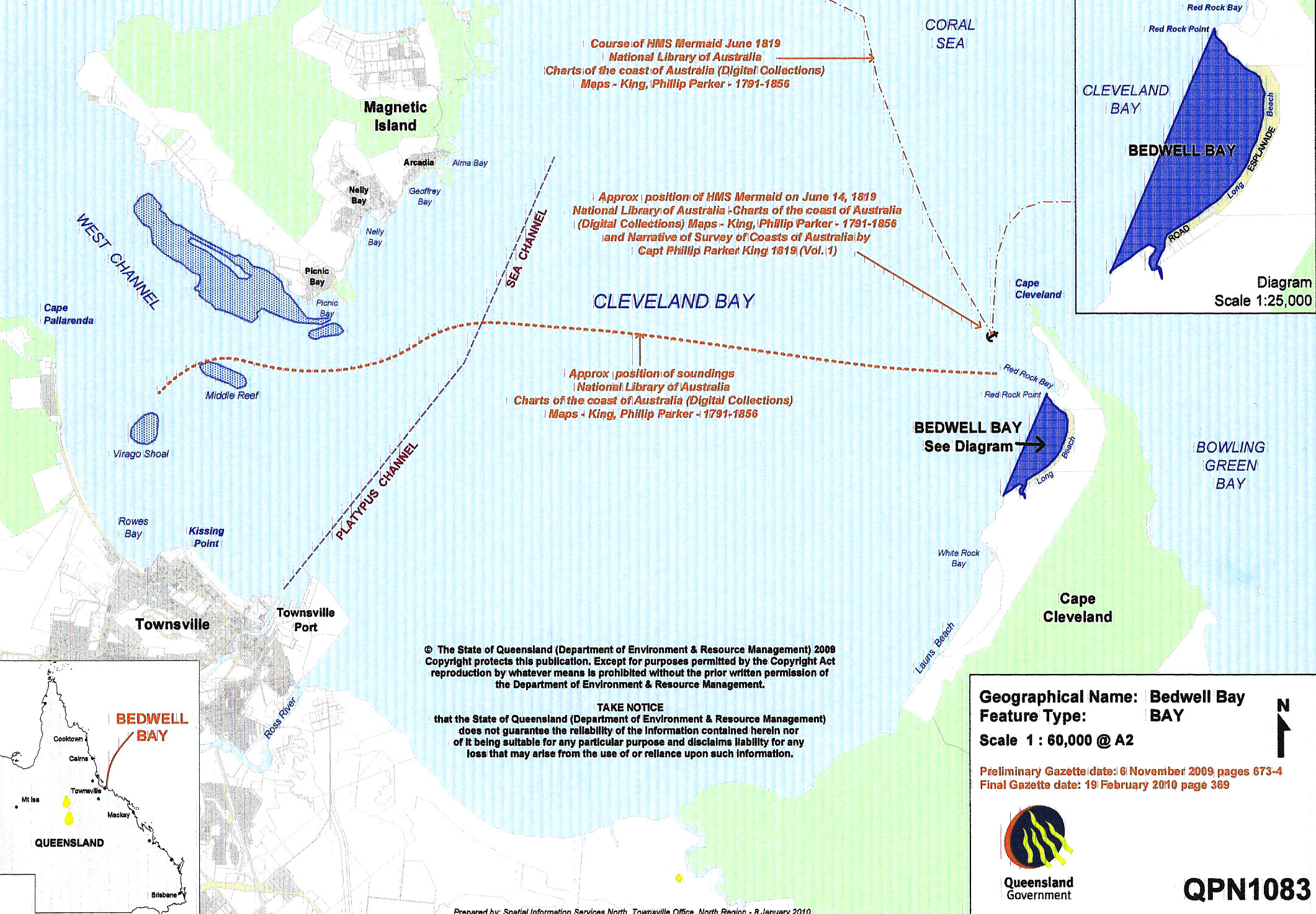 Map of Newly Named Bedwell Bay 2010