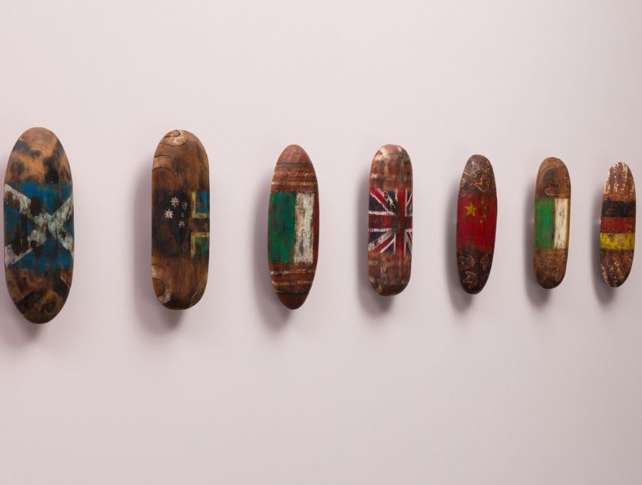 Where the Map Was Drawn, Memories Remain – artwork on display by First Nations artist, Dylan Sarra