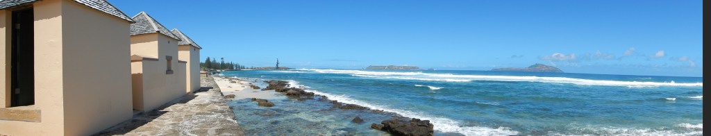 View over Slaughter Bay from Kingston Jetty towards Nepean Island 