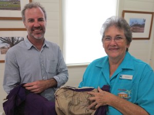 Ewen McPhee and Stephanie Berger with the damaged dress