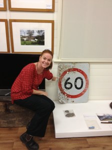Dr Jo Wills preparing the Cyclone Yasi display