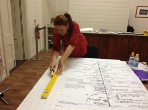 Dr Jo Wills working on the Kirrama Range display