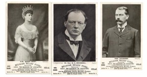 These three cards are from the second series of "authorised postcards" by Joseph Clarkson. Again, like the first series, they are thought to have been twelve in number and Belgian and British relief funds benefited from sixty per cent of the gross sale of them. See https://www.worldwar1postcards.com/fund-raising.php